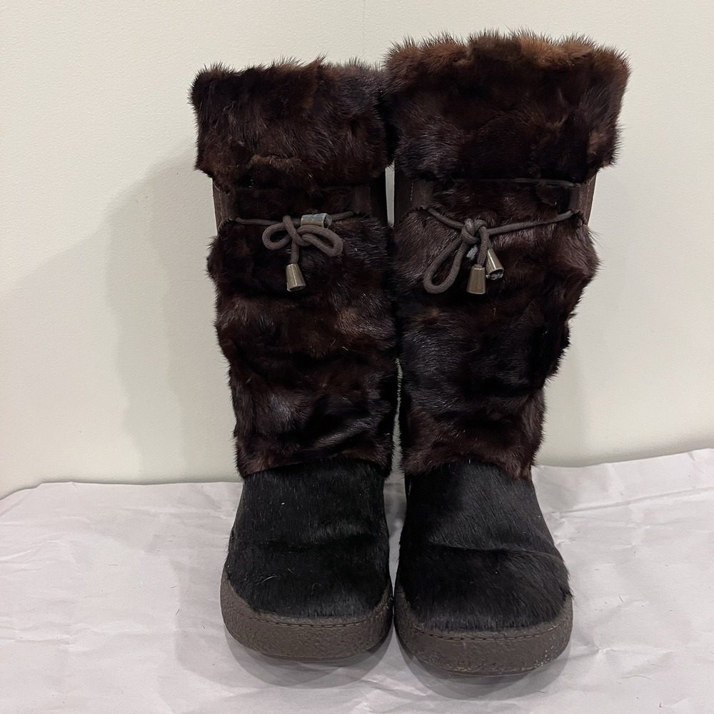 PAJAR WOMEN'S Brown SUEDE/ FUR WINTER BOOTS SIZE US 7.5 (38), EUC Italy - Picture 3 of 12